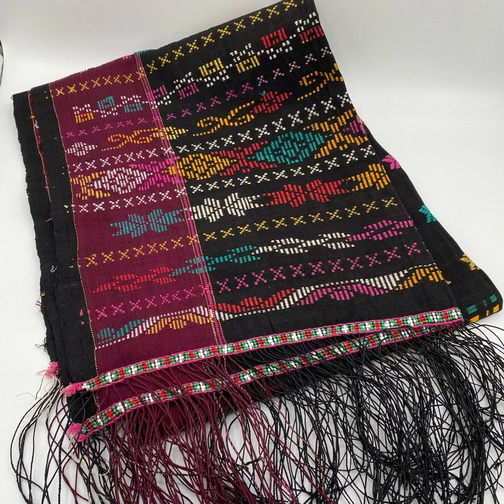 Vintage Indonesian Handwoven Sumatran Textile Wall Hanging Table Cloth